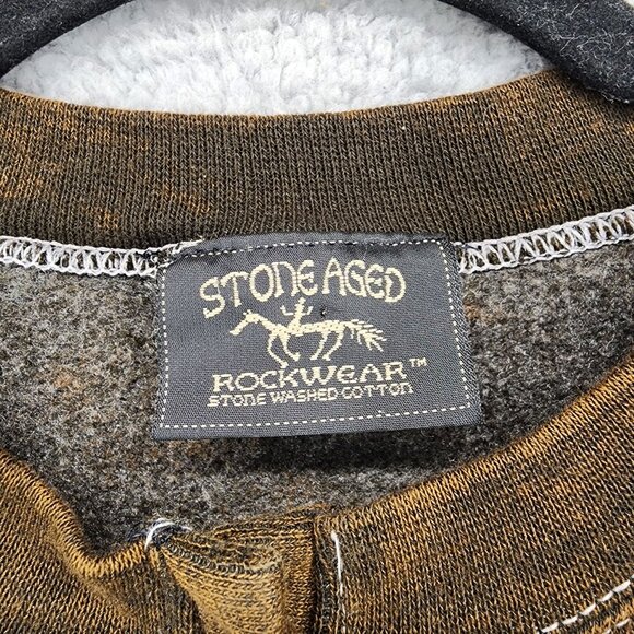 VTG Stone Aged Rockwear Stone Washed Cotton Size Large Jacket Kokopelli Snap USA - Picture 2 of 12